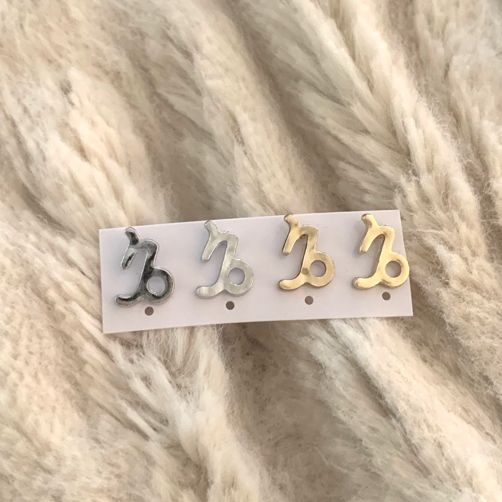 Capricorn star sign earrings